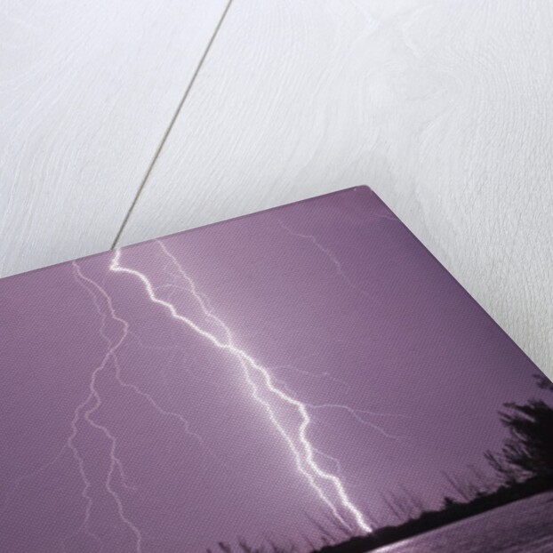 Lightning Striking near Lake by Anonymous