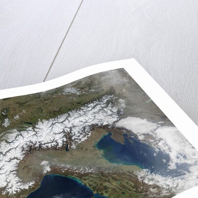 Snow Covering the Alps and Northern Italy by Anonymous