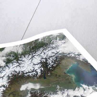 Snow Covering the Alps and Northern Italy by Anonymous