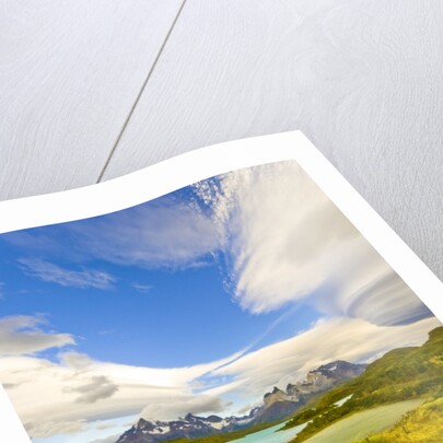 Bright Lenticular Clouds, Mountains and Lake, Torres del Paine National Park by Anonymous