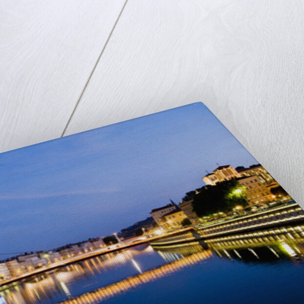Palais du Justice Footbridge Reflecting on the Saone by Anonymous