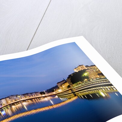 Palais du Justice Footbridge Reflecting on the Saone by Anonymous