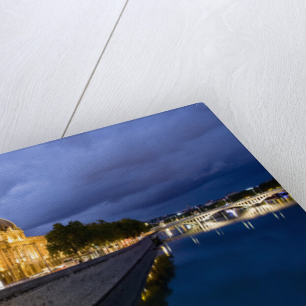 View of the Rhone and Hotel Dieu from Pont de la Guillotiere by Anonymous