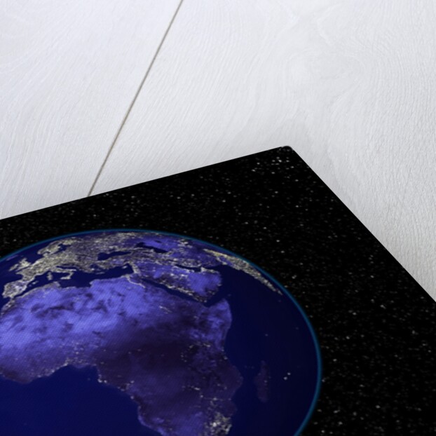 City Lights in Dark View of African Continent by Anonymous