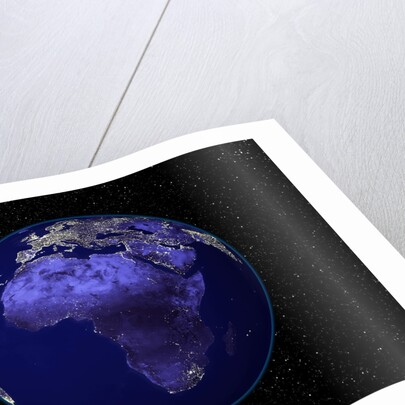 City Lights in Dark View of African Continent by Anonymous