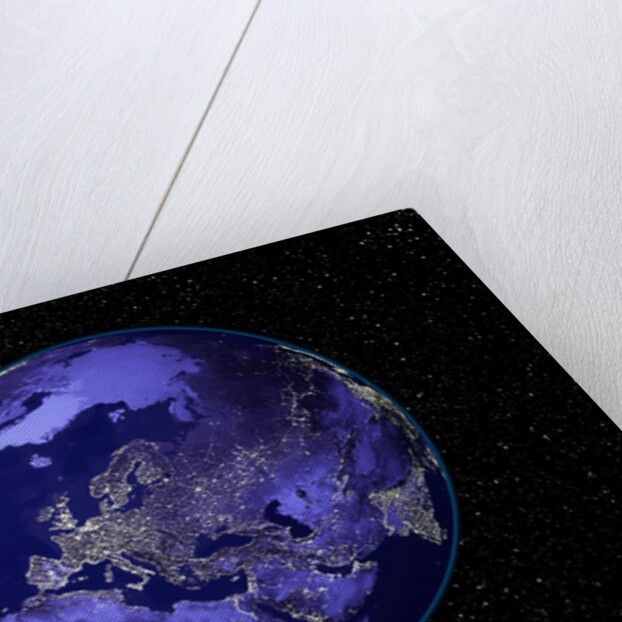 City Lights in Dark View of Europe by Anonymous