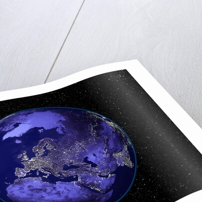 City Lights in Dark View of Europe by Anonymous