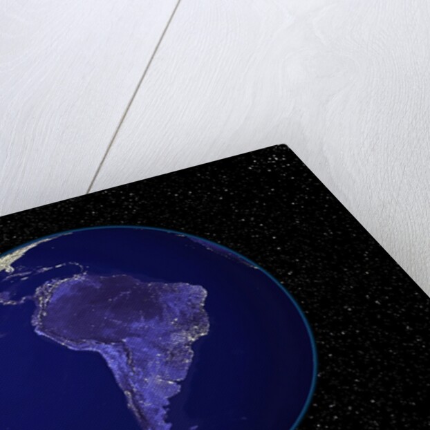 City Lights in Dark View of South America by Anonymous