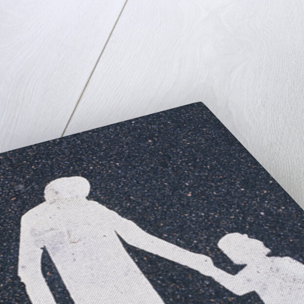 Father and Child Painted on Road by Anonymous