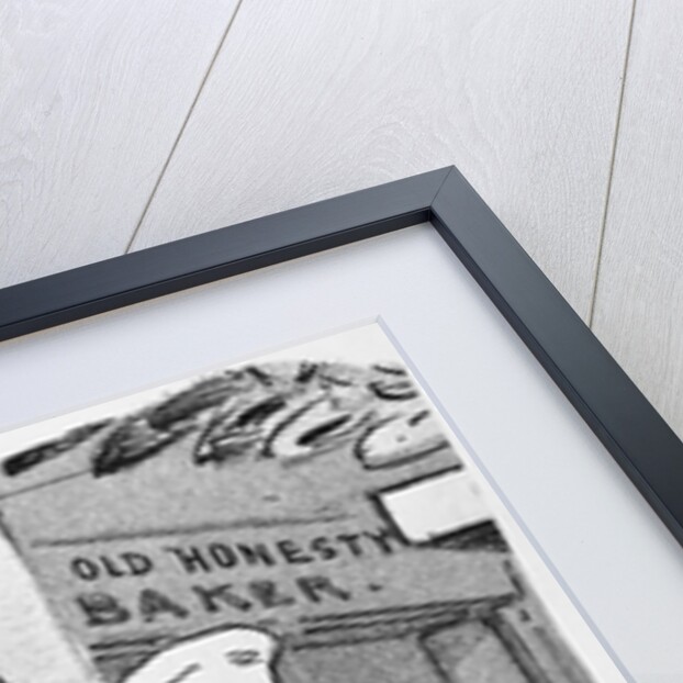 Illustration of Baker Holding Loaf of Bread Containing Alum by Anonymous