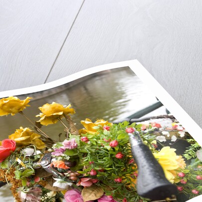 Bicycle with Flowers Beside a Canal by Anonymous