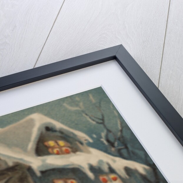 A Merry Christmas Postcard with Angel and Christmas Tree by Anonymous