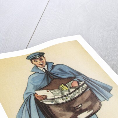 Postcard of Mailman Delivering Mail by Anonymous