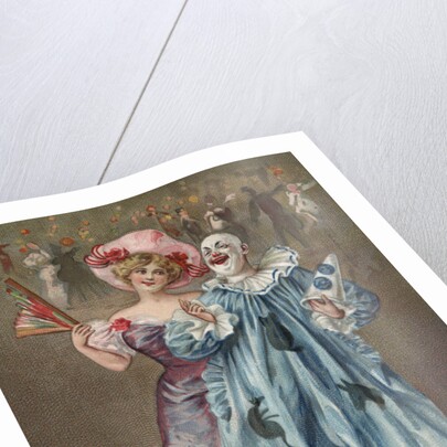 Postcard with Man and Woman at Carnival by Anonymous