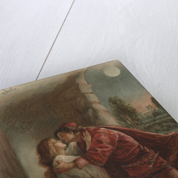 Postcard of Romeo and Juliet Embracing by Anonymous