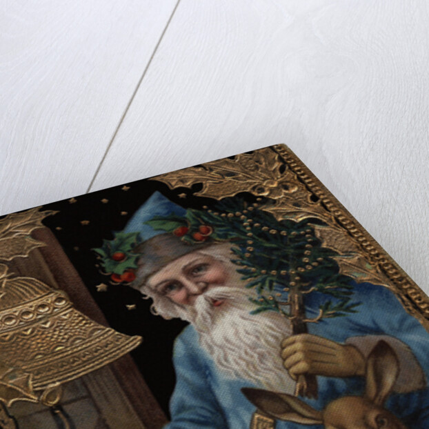 A Merry Christmas Postcard with Santa Ringing Bell by Anonymous