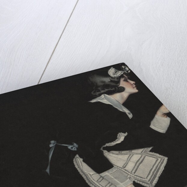 Illustration of Maid Peeking in Keyhole by Coles Phillips