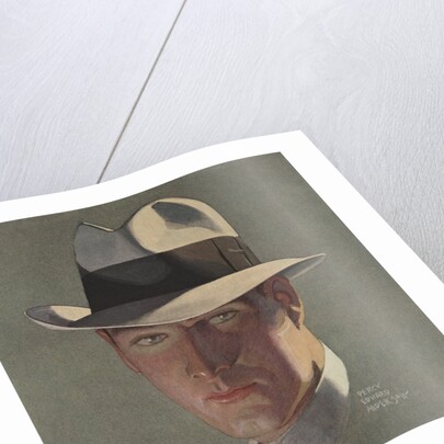 Illustration of Man Wearing Grey Fedora by Percy Edward Anderson