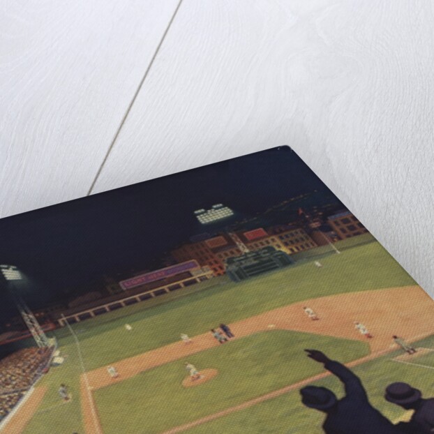 Illustration of First Major League Game Played Under Floodlights by H.M. Molt-Smith