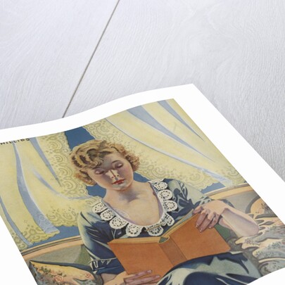 Illustration of Woman Reading Book by Coles Phillips