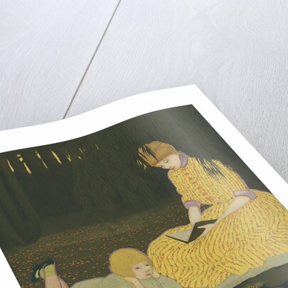 Illustration of Mother Reading to Son by Anonymous