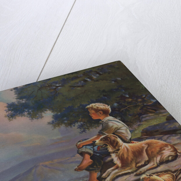 Illustration of Boy Watching Airplane by Anthony Cucchi