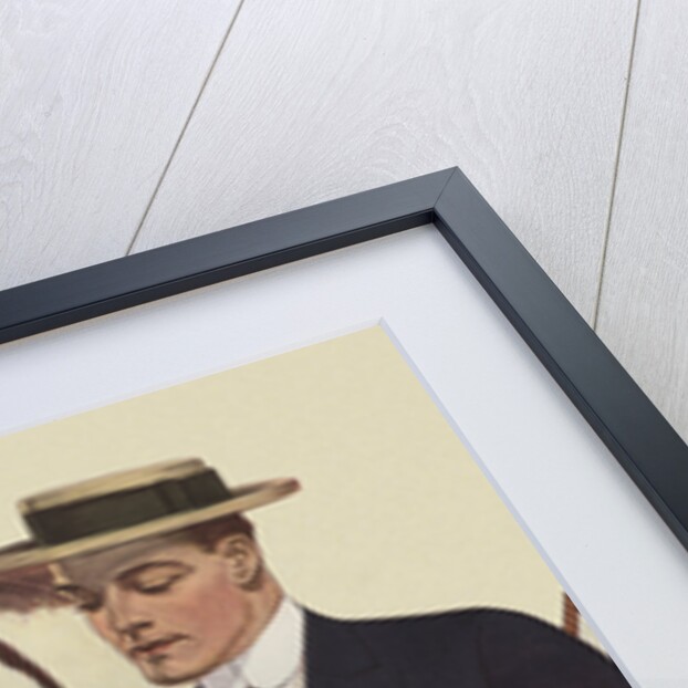 Royal Tailors Illustration of Man Walking Dog Past Woman with Horse by Anonymous