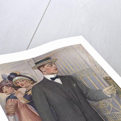 Royal Tailors Illustration of Man in Hotel Foyer by Anonymous