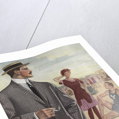 Royal Tailors Illustration of Man Wearing Suit at Beach by Anonymous
