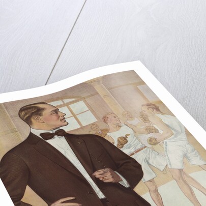 Royal Tailors Illustration of Man in Suit at Boxing Gym by Anonymous