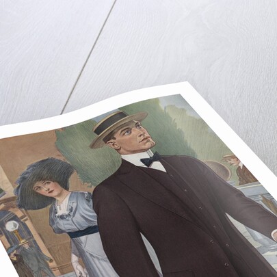 Royal Tailors Illustration of Man Walking on City Street by Anonymous
