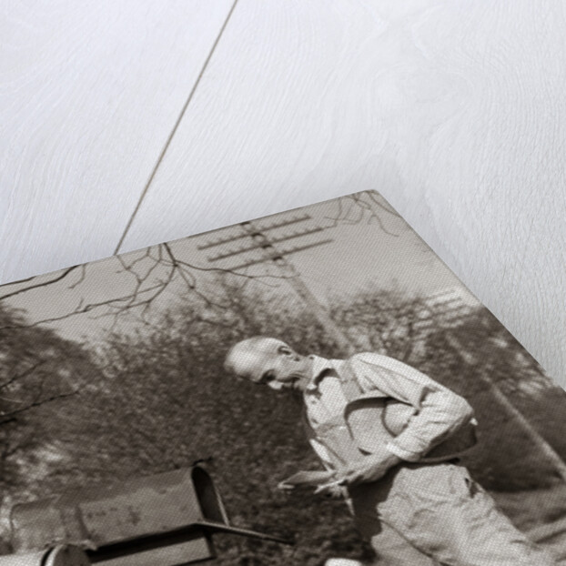1930s Elderly Farmer Checking Mail Mailbox Retro by Anonymous