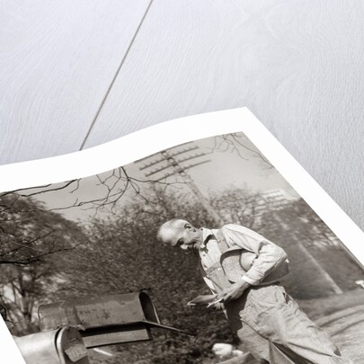 1930s Elderly Farmer Checking Mail Mailbox Retro by Anonymous