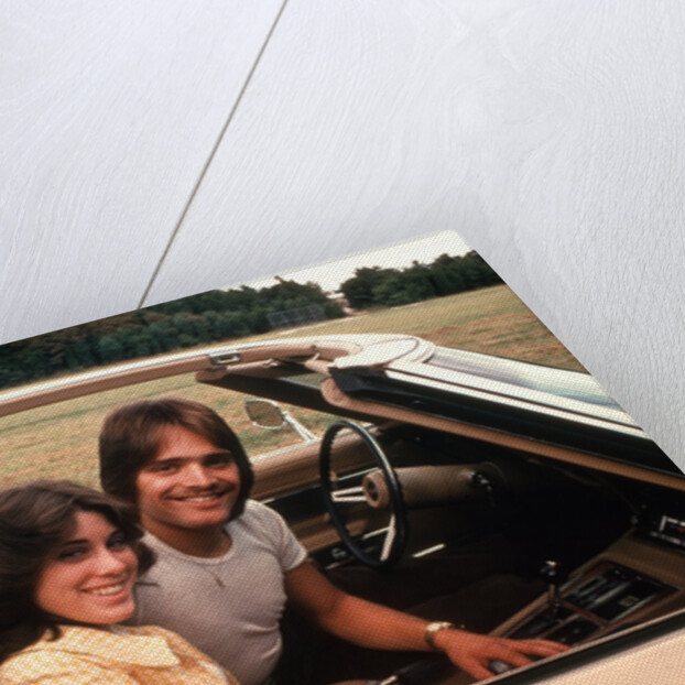 1970s Young Couple Man Woman Sitting Cockpit Of Chevrolet Corvette Car Sports by Anonymous