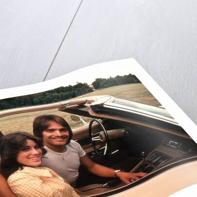 1970s Young Couple Man Woman Sitting Cockpit Of Chevrolet Corvette Car Sports by Anonymous