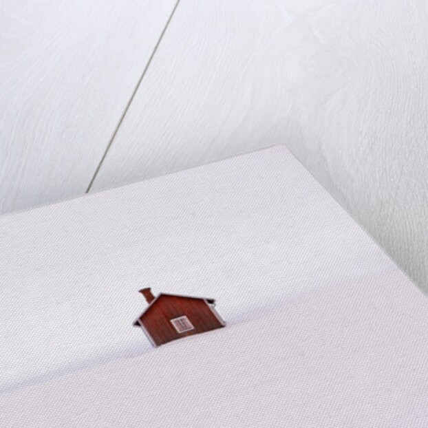 Red Wooden House Surrounded by Snow by Anonymous