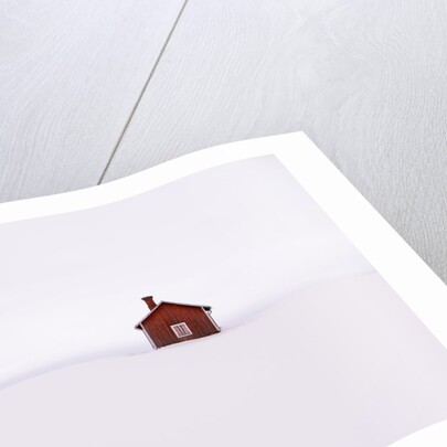 Red Wooden House Surrounded by Snow by Anonymous