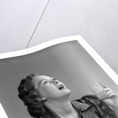 1940s 1950s Woman Gargling by Anonymous