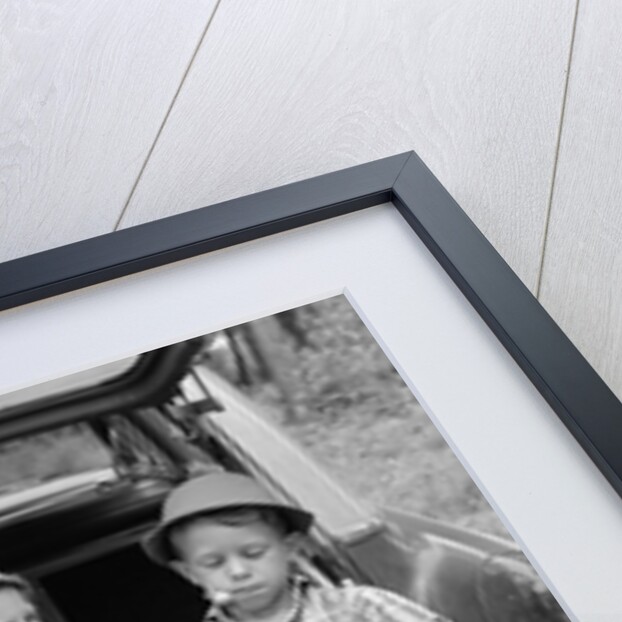 1950s 1960s Father Two Young Sons With Fishing Rods By Car Outdoor by Anonymous