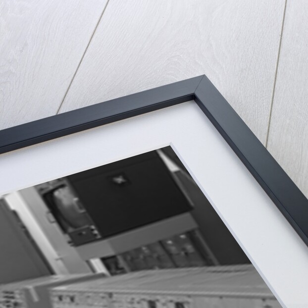 1960s 1970s Computer Room Mission Control Center Houston Texas 2 Men Sitting At Console by Anonymous