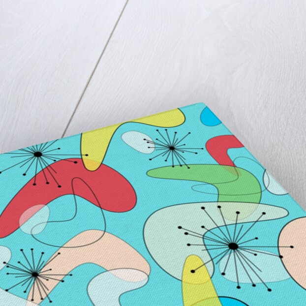 Retro Bean Pattern Blue by Anonymous