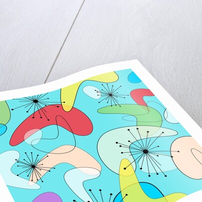 Retro Bean Pattern Blue by Anonymous