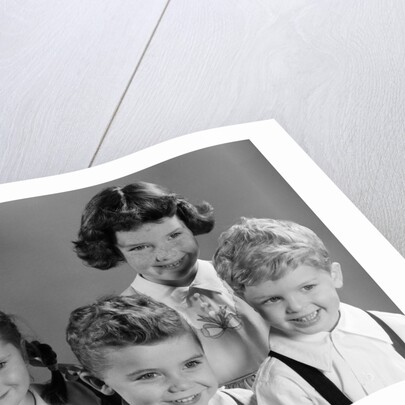 1950s Portrait Of Four Children Two Boys And Two Girls by Anonymous