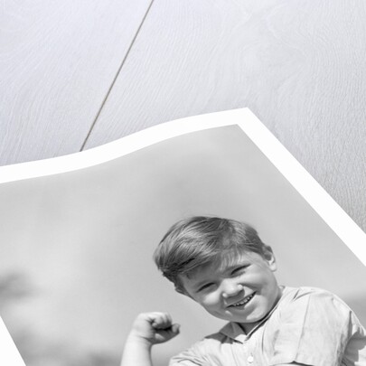 1930s Boy Making Strong Muscle Flexing Arm by Anonymous