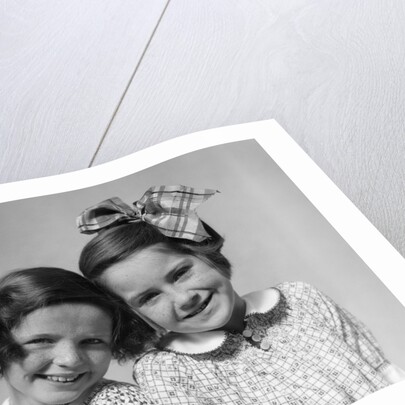 1920s 1930s Portrait Two Girls Head To Head by Anonymous