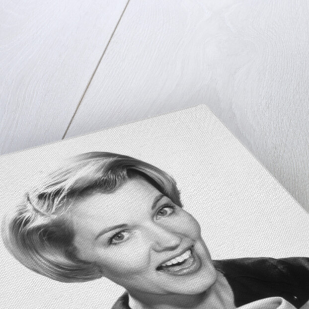 1960s Woman Drinking Coffee Holding Cup And Saucer by Anonymous