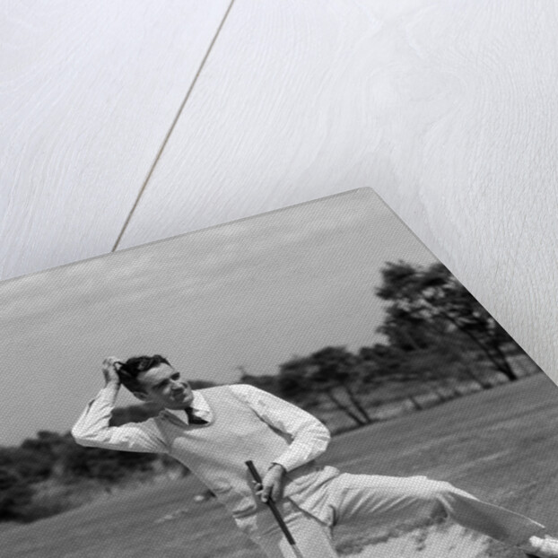 1930s 1940s Man Golfer Sand Trap Scratching His Head by Anonymous