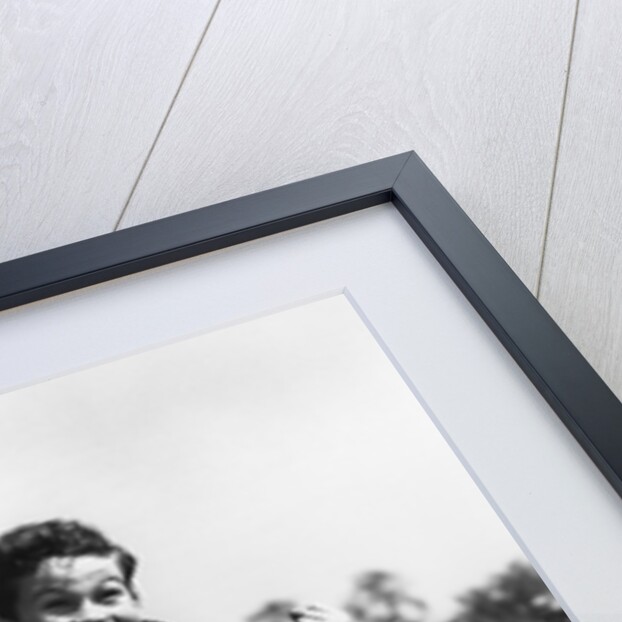 1930s 1940s Two Excited Boys Cheering Sports Team Holding School Letter Pennant Retro Vintage by Anonymous