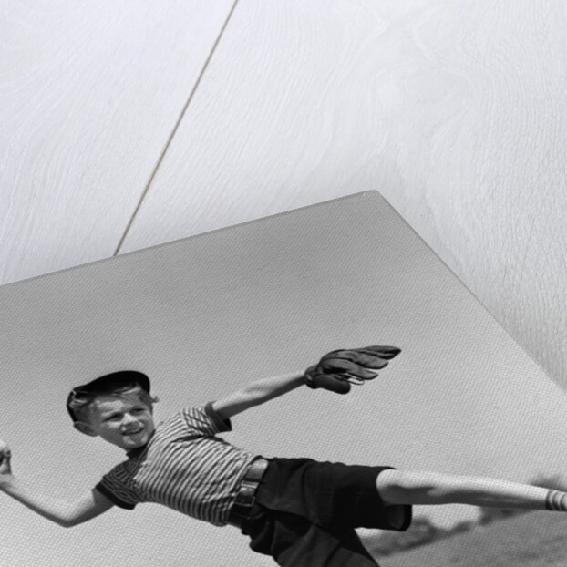 1930s Boy Pitching Throwing Baseball by Anonymous