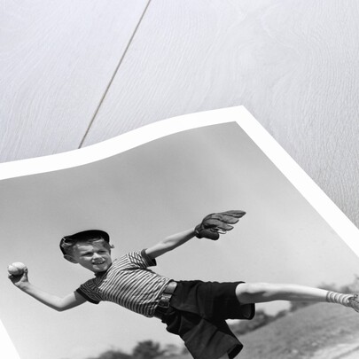 1930s Boy Pitching Throwing Baseball by Anonymous